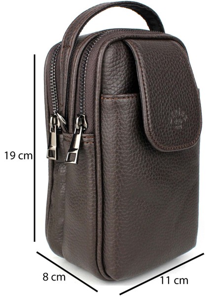 Erkek Kahverengi Kapaklı Çok Bölmeli El ve Omuz Çantası fiyatları