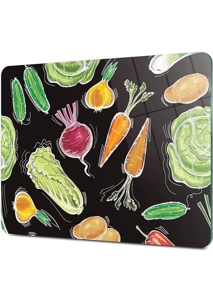 Cam Kesme Tahtası ve Sunum Tablası Sebze Desenli 20 x 30 cm fiyatları