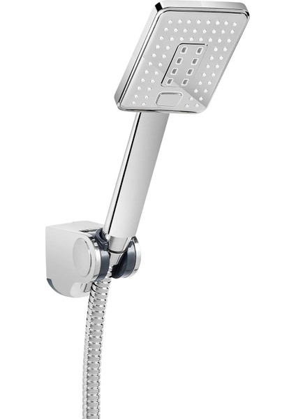 Rhea Paslanmaz Çelik Örgülü Spiralli Askılı Duş Seti