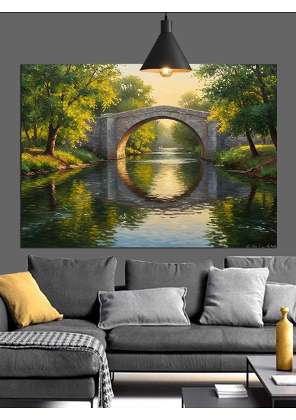 Sisli Köprü Yansıması Dekoratif Kanvas - Mdf Ahşap Tablo modelleri