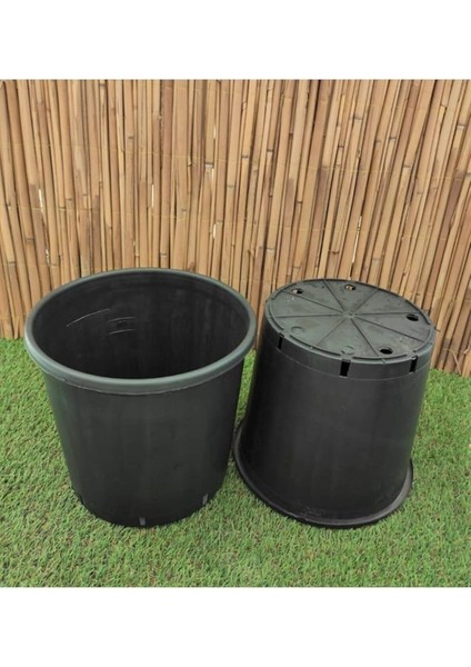 Üretim Saksısı 5 Adet 11,5 Lt 24X24 cm Plastik Saksı Siyah Üretim Saksı Bitki Saksısı