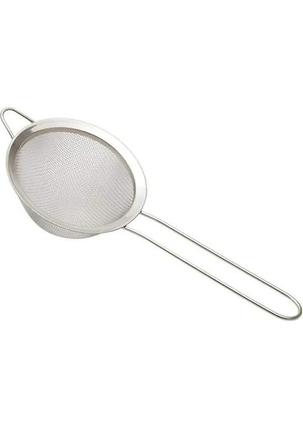 Metal Çay Süzgeci, Uzun Saplı, Gümüş Rengi