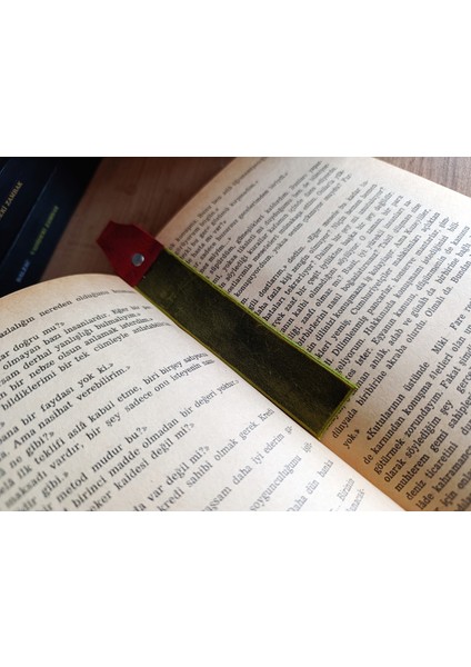 Crazy Hors Hakiki Deri El Emeği Kitap Ayracı 15X2.5 cm Ayrac1