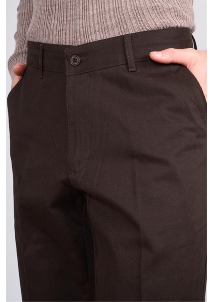 1 Kahverengi Erkek Pamuk Gabardin Regular Pantolon fırsatları