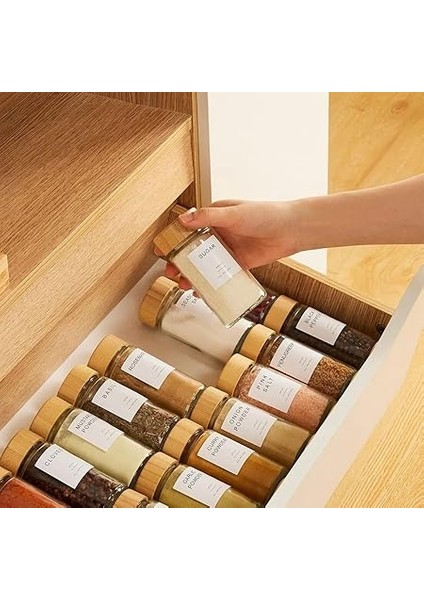 2'li Cam Tuzluk ve Karabiberlik Seti Bambu Kapaklı Şık Baharatlık Takımı modelleri