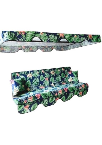 Lüks Kılıf Seti Minderi Gölgelikli Yaprak Desenli 130X45 2 Kişilik
