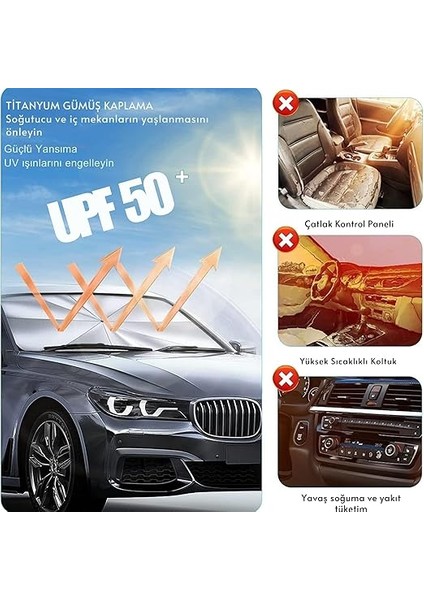 Araba Güneşliği Iç Ön Cam, Katlanır Araba Güneşlik Şemsiyesi, Uv Işınlarının% 99,9'unu Engeller, Arabalar, Suv'lar, Kamyonlar Için (125X65CM) (140X79 Cm) fiyatları