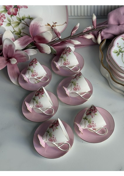 Türk Kahve Fincanı Veronica Blossom 6 Kişilik 12 Parça fırsatları