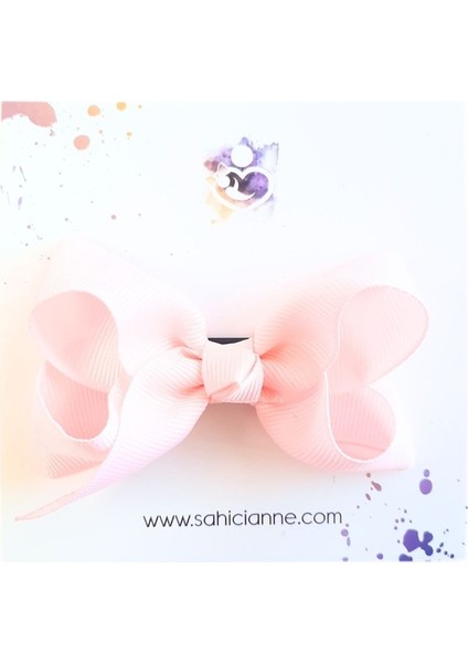 Butik Fiyonk Kurdele Saçsız Bebek Tokası 8cm Az Saçlı Kız Bebeklere Özel Toka