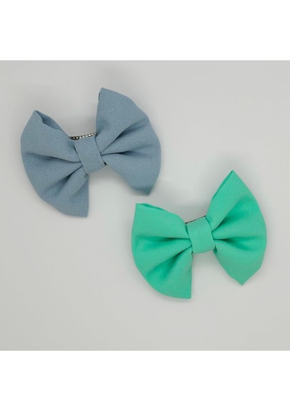 Mint Yeşili ve Soft Mavi Otomatik Klipsli Çocuk Toka Seti - 2 Li Set