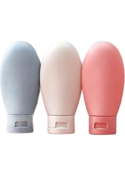 Çok Amaçlı Iskandinav Tarz 3'lü Doldurulabilir Çantalı Seyahat Tipi Şişe Seti/boş Krem Paketi