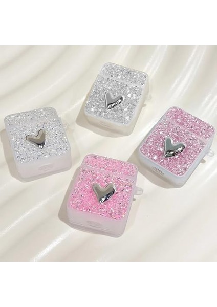 Airpods 1. Nesil / 2. Nesil Için Kılıf Glitter Shiny Pembe [airpods 1/2 ile Uyumlu Kılıf - Pembe] modelleri