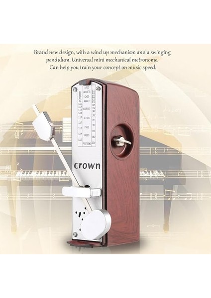 Taşınabilir Mekanik Metronom Evrensel Metronom 11CM Yükseklik Piyano Gitar Keman Ukulele C Se Zither Müzik Enstrümanı Kahverengi modelleri