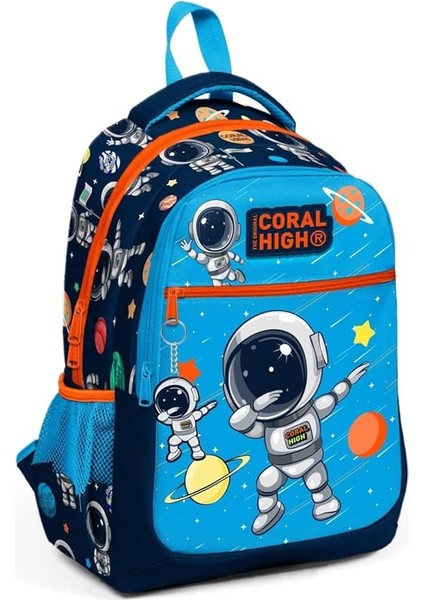 High Üç Gözlü Erkek Çocuk Ilk ve Orta Okul Çantası - Lacivert Mavi Astronot