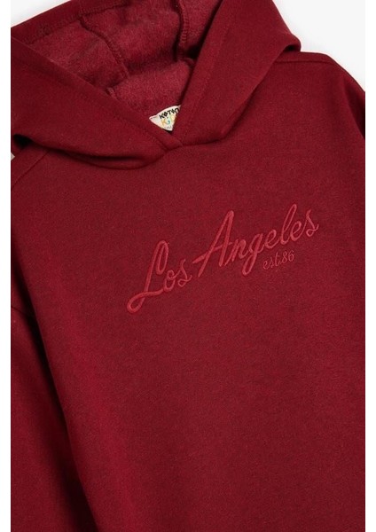 Kız Çocuk Kapşonlu Sweatshirt Baskılı Uzun Kollu Üç Iplik modelleri