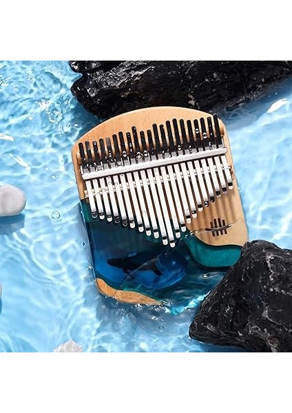 Uru Kalimba Piyano 21 Tuşları Kayın Ağacı Başparmak Parmak Piyano Taşınabilir Enstrüman Mavi Okyanus Balina Desen Çocuklar Için Yetişkinler Yeni Başlayanlar Için Tuning Çekiç ile Songbook fırsatları