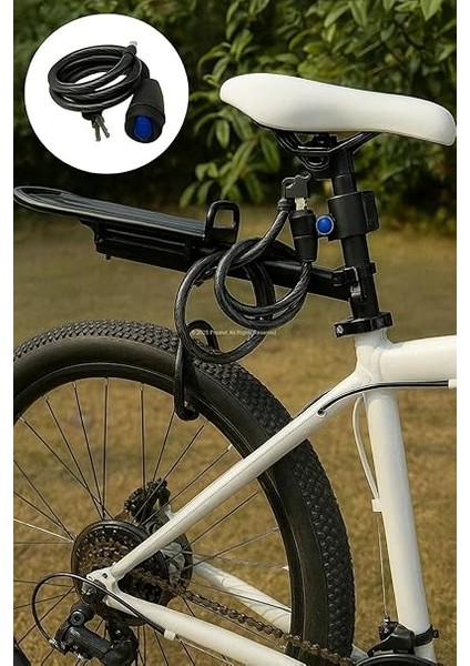 Yedek Anahtarlı Bisiklet Kilidi, Çelik Halatlı, Pvc Kaplamalı Dayanıklı Kilit, Motor, Bebek Arabası ve Seyyar Araba Için Uygun Güvenlik Kilidi (150 Cm) indirimleri