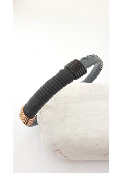 Örme Deri Ip Detaylı Çelik-Deri Bileklik fiyatları