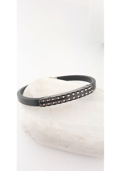 Ince Çelik-Deri Bileklik fiyatları