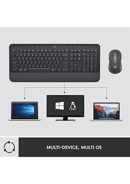 Signature MK650 Multi-Device Bolt Alıcılı Bluetooth Kablosuz Klavye ve Mouse Seti Türkçe Q - Siyah indirimleri