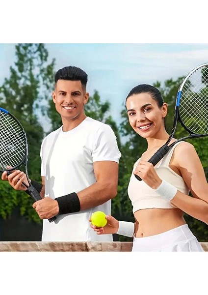 10 cm Havlu Bileklik El Bilekliği Futbol Basketbol Tenis Ter Bandı Çiftli Sporcu Bilekliği 2 Adet fırsatları