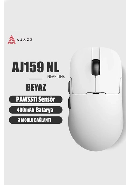 AJ159 Nl Near-Link 3 Modlu 1000hz 12.000 Dpı 400 Mah Batarya Paw 3311-YENI Nesil Bağlantı Modu
