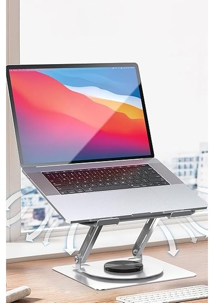 Stant Çelik Standı Ergonomik Bilgisayar Yükseltici Her Açıda Ayarlanabilir Stand Tüm Boyutlarda Notebook Uyumlu Notebook Standı Bilgisayar Stant (EH257 - Gri) fiyatları