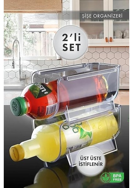 Adet Buzdolabı Içi Meşrubat Şişe Rafı, Kat Kat Istiflenebilir Şişe Organizeri fiyatları