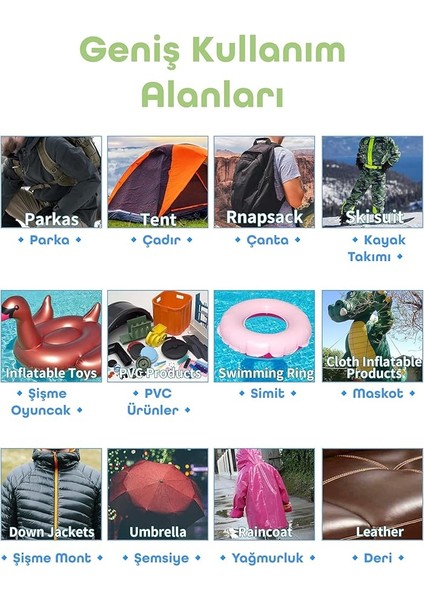 Patlak Yama Tamir Bandı Şişme Yüzme Simidi Kolluk Bot Top Pilates Simit Çadır Yağmurluk Yaması modelleri