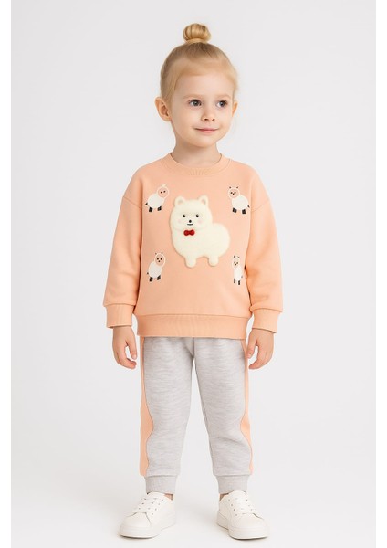 Kuzu Baskılı Kız Çocuk Takım