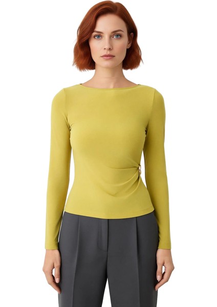 Kadın Uzun Kollu Asimetrik Detaylı Vücuda Oturan Örme Üst Kaliteli Şık Rahat Modern Zarif Günlük fiyatları