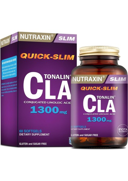 Nutraxin Tonalin Cla 1300 Mg | Konjuge Linoleik Asit | Yağ Yakımını Destekler | Kas Kütlesi Koruyucu | 60 Yumuşak Kapsül modelleri