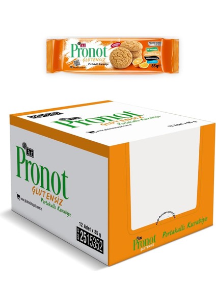 Eti Pronot Glutensiz Portakallı Kurabiye 85 G x 12 Adet