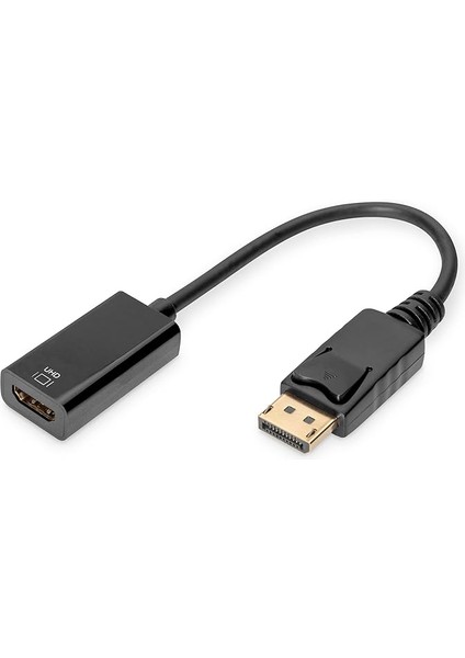 Aktif Displayport Adaptör Kablosu - Dp - HDMI Tip A - HDMI 2.0 - Ultrahd 4k/60Hz - 0.2m - Siyah