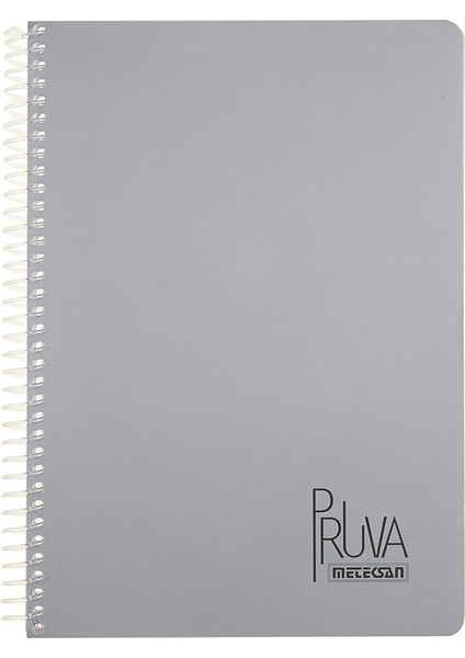 Pruva A4 Pet Spiralli Karton Kapaklı Defter 144 Yaprak - Astarlı - Gri/mavi(Çeşitli Renk)