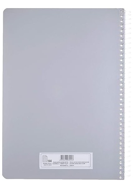 Pruva A4 Pet Spiralli Karton Kapaklı Defter 144 Yaprak - Astarlı - Gri/mavi(Çeşitli Renk) fiyatları