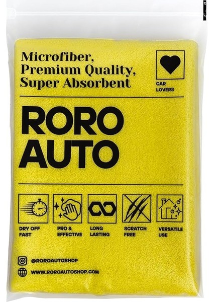 Auto Everest Çift Taraflı Mikrofiber Araç Kurulama Bezi & Oto Yıkama Havlusu 50X70 Sarı