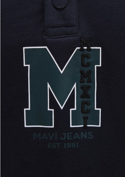 M Logo Baskılı Lacivert Sweatshirt 0S10494-70490 indirimleri