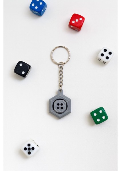 Zar Anahtarlık – Hareketli Zar Mekanizmalı (3 Cm)