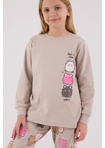 Kız Çocuk Bej Pijama Takımı fırsatları