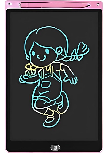 Çocuklar ve Yetişkinler Için Dokunmatik Ekran Dijital Çizim Tahtası, Kalemli Yazı ve Çizim Tableti (Pembe, C-WT12)