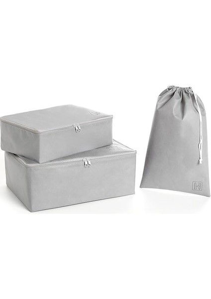 Home Textile 3'lü Gri Renk Bavul Içi Düzenleyici Set