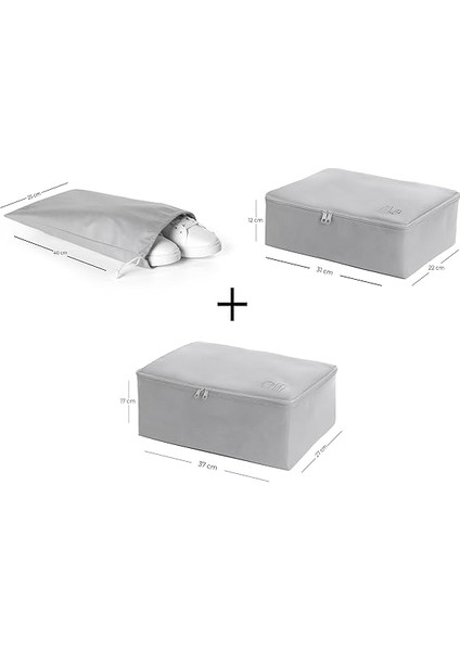 Home Textile 3'lü Gri Renk Bavul Içi Düzenleyici Set fiyatları