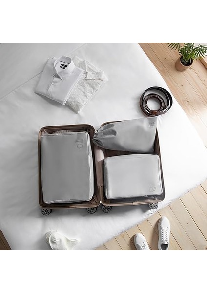Home Textile 3'lü Gri Renk Bavul Içi Düzenleyici Set modelleri
