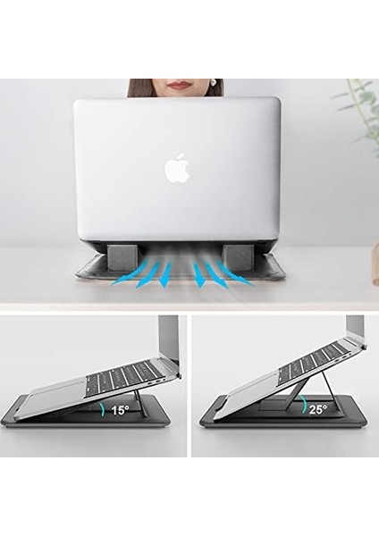 15.6" Dizüstü Bilgisayar Kılıfı [ayarlanabilir Dizüstü Bilgisayar Standı ve Fare Altlığı] Iş Darbeye Dayanıklı Pu Laptop Çantası 16" / 15" MacBook Pro 15.6" Hp Acer, Gary Için modelleri