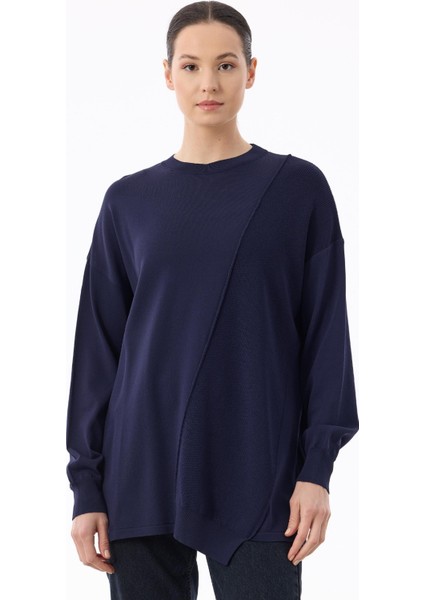 21872 Örgü Detaylı Rayon Tunik