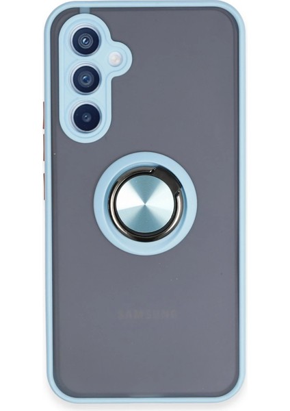 A54 5g Kılıf Montreal Yüzüklü Silikon Kapak - Buz MAVI-(5796)