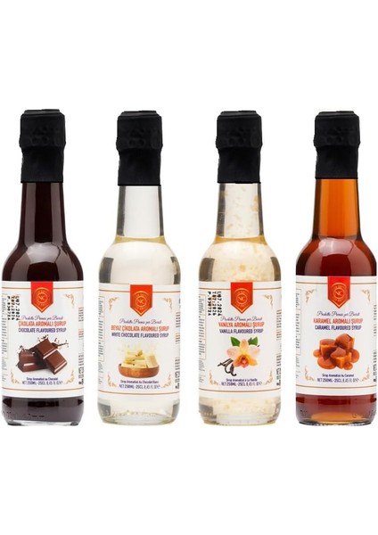 Nish Kahve Karamel, Vanilya, Çikolata, Beyaz Çikolata Aromalı Şurup 4&apos;lü Set 4X250 Mililitre fiyatları