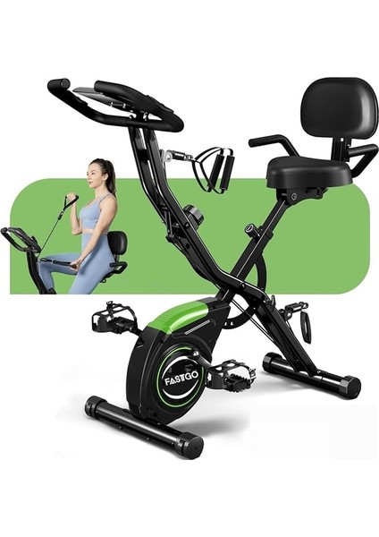 Katlanabilir Egzersiz Bisikleti 4'ü 1 Arada Sabit Manyetik Bisiklet Evde Egzersiz Kondisyon Bisikleti
