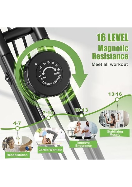 Katlanabilir Egzersiz Bisikleti 4'ü 1 Arada Sabit Manyetik Bisiklet Evde Egzersiz Kondisyon Bisikleti modelleri